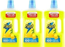 Image of 3 x Flash All Purpose Liquid Cleaner Multi Surface Dirt Remover 1L Fresh Lemon