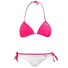 Image of Puma Reversible Womens White/Pink Triangle Bikini