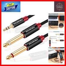 Image of 3.5mm to Dual 6.35mm Audio Y-Splitter Cable 3M Stereo Mono