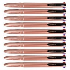 Image of Zebra Rose Gold 4 Colour Ballpoint Pens - 10 Pack