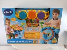 Image of VTech Safari Sounds Drums Fun Learn Interactive Set Stool Sticks Musical Toy NE