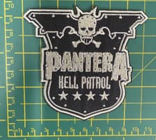 Image of Pantera Hell Patrol Cut Out Shaped Woven Sew Or Iron On Patch Official