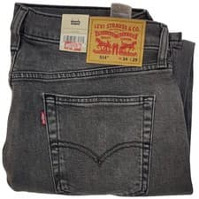 Image of Levis 514 Stretch Grey Slim Strait Fit Comfort Men Denim Jeans Sizes From 28-42