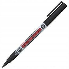 Image of Permanent Marker, Black, Fine Tip (0.9mm), All Surfaces, Fast Dry