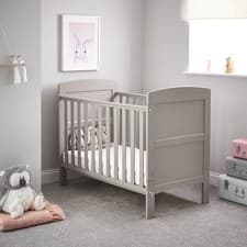Image of Obaby Grace Mini Cot Bed - Warm Grey