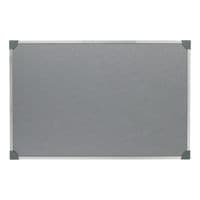 Image of 5 Star Office Felt Noticeboard with Fixings and Aluminium Trim 900x600mm Grey
