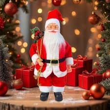 Image of 13 inch Santa Claus Christmas Figurine Gifts Decorative Santa Claus Doll for