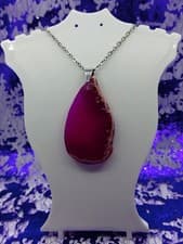 Image of Red Crystal Necklace 60cm Stainless Steel Chain HQ Ladies Jewellery
