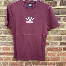Image of Umbro Mens Active Style Emblem Tee Merlot / White Size Small