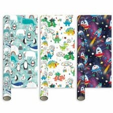 Image of 2 x Giftmaker Collection 5m Festive Fun Gift Wrapping Paper Roll Xmas Presents