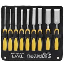Image of 9Pcs Wood Chisel Set 1/4" ~ 1-1/2" Bevel Edge Hand Carpentry Woodworking Tool