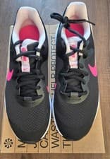 Image of Nike Revolution 6 NN (GS) Older Kids Black Pink Running Trainers Size 4.5(UK)