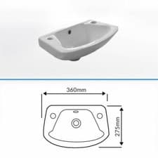Image of Compact Bathroom Wall Hung Basin Sink Cloakroom En-suite Unit
