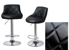 Image of 1/2 Adjustable Breakfast Bar Stools Swivel Gas Lift Chair Kitchen Cafe Pub B108