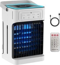 Image of Portable Air Cooler Mini AC USB 1100ML Remote Dual Fan 3 Speed Timer