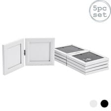 Image of 5x Folding 2 Photo Frames Standing Hanging Picture Display 4 x 4" White