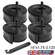 Image of 4Pcs 16 x 1.75 16 x 2.125 Bike Tyre Inner Tube Schrader Valve + FREE TYRE LEVER