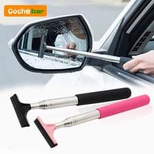 Image of Car Rearview Mirror Wiper Telescopic Cleaning Brush Auto Glass Squeegee Tool UK