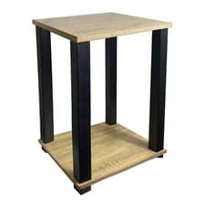 Image of Square Small Side Table With 2-tier Coffee end Table Shelf Rack Living Room Tea