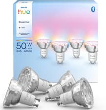 Image of Philips Hue Essential Smart LED GU10 Spotlight Bulb, White and Color Ambiance