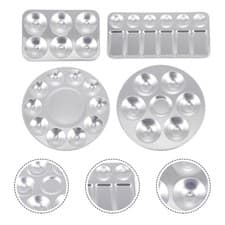 Image of 8 Pcs Aluminium Paint Trays Sturdy Pigment Tray Professional Artist Pigment Tray