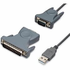 Image of Startech 3Ft 91Cm 1-Port Usb To Serial Cable Db9/Db25 Rs232 To Usb Converter Pro