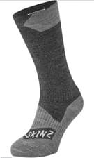 Image of SealSkinz Raynham Waterproof All Weather Mid Length Socks-Black/Grey Marl-small 