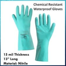 Image of Nitrile 15mil Oil Abrasion Resistant Waterproof Gloves Chemical Industrial Glove