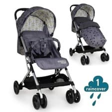 Image of Cosatto Woosh 2 From Birth Buggy Stroller + Footmuff - Pom Pom Grey Compact fold