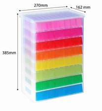 Image of Really Useful Storage Drawer Unit 8 x 0.9 Litre - Color: Rainbow / Damaged Unit