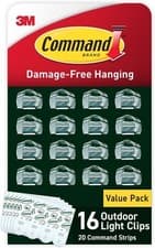 Image of Command Outdoor Light Clips, 4 Pack of 16 Clear Clips 64 Transparent