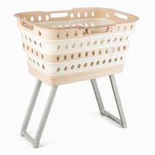 Image of Large Capacity Foldable Laundry Basket with Standing Legs  Collapsible Hamper