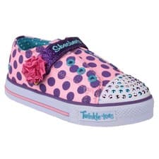 Image of Skechers Sketchers Twinkle Toes Shuffles Girls Trainers (Pkpr) Low-Top 10392N