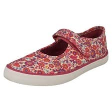 Image of Girls Startrite Floral Detailed Mary Jane Canvas Shoes *Busy Lizzy*