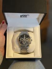 Image of Montblanc Timewalker Automatic Stainless Steel Watch XL Chronograph Black Dial