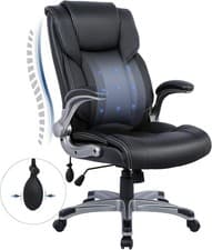 Image of COLAMY High Back Executive Office Chair- Ergonomic Home Computer Desk Leather