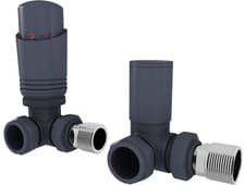 Image of UK Radiators Thermostatic TRV Radiator Valves 1/2"x15mm Angled/Corner *TRVPack*