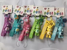 Image of CARE BEARS THEMED KEYRING KEYCHAIN 6 TO COLLECT CHOOSE CHARACTER
