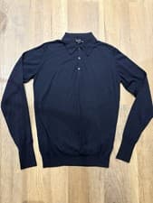 Image of John Smedley Dorset Midnight long sleeve polo