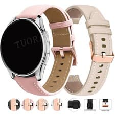 Image of Quick Release Leather Watch Band Wrist Strap Bracelet 20mm Universal Smartwatch