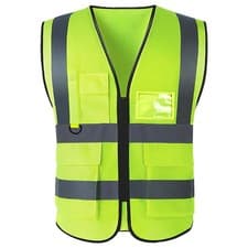 Image of High Visibility Safety Vest Reflective Hi Vis Work Waistcoat Pocket Zip ID
