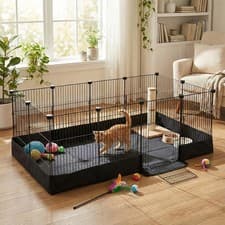 Image of Pet Rabbit Run Play Pen Guinea Pig Playpen Chicken Puppy Cage Hutch RemovableMat