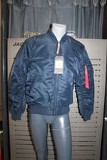 Image of Alpha Industries MA-1 VF59 19118/07 Blue Bomber Jacket Nylon Size M