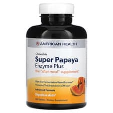 Image of American Health Chewable Super Papaya Enzyme Plus 360 Tablets Fresh Free P&P