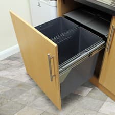 Image of Pullout Soft Close Sliding Recycling Double Kitchen 90L Waste Bin FREE Crusher
