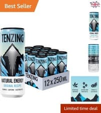 Image of TENZING 250ml Energy Drink - Plant-Based, Carbon Negative, Pack of 12