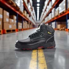 Image of Waterproof Safety Boots Size 39 UK 6 Black Unisex PPE Warehouse Work Shoes