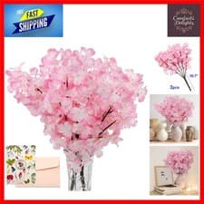 Image of Realistic Pink Cherry Blossom Branches for Decor 19.7 Inch, 2 Pack