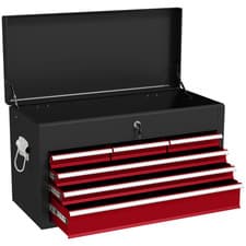 Image of Lockable Metal Tool Chest w/ 6 Drawer, Ball Bearing Runners, Black,  by Homcom