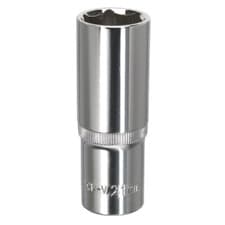 Image of Sealey WallDrive Socket 21mm Deep 1/2"Sq Drive Fully Polished - SP1221D